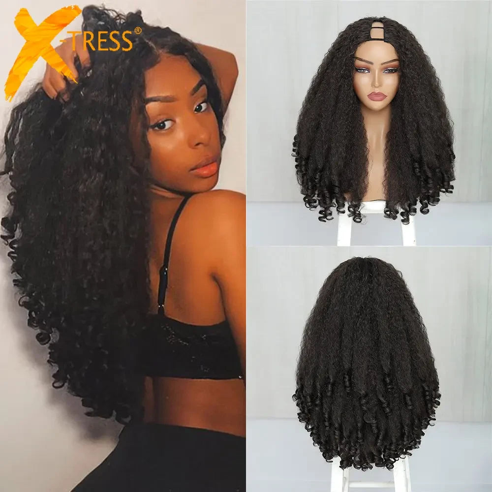 Curly Synthetic V Part Wig