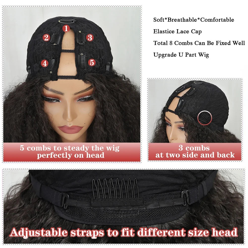 Curly Synthetic V Part Wig