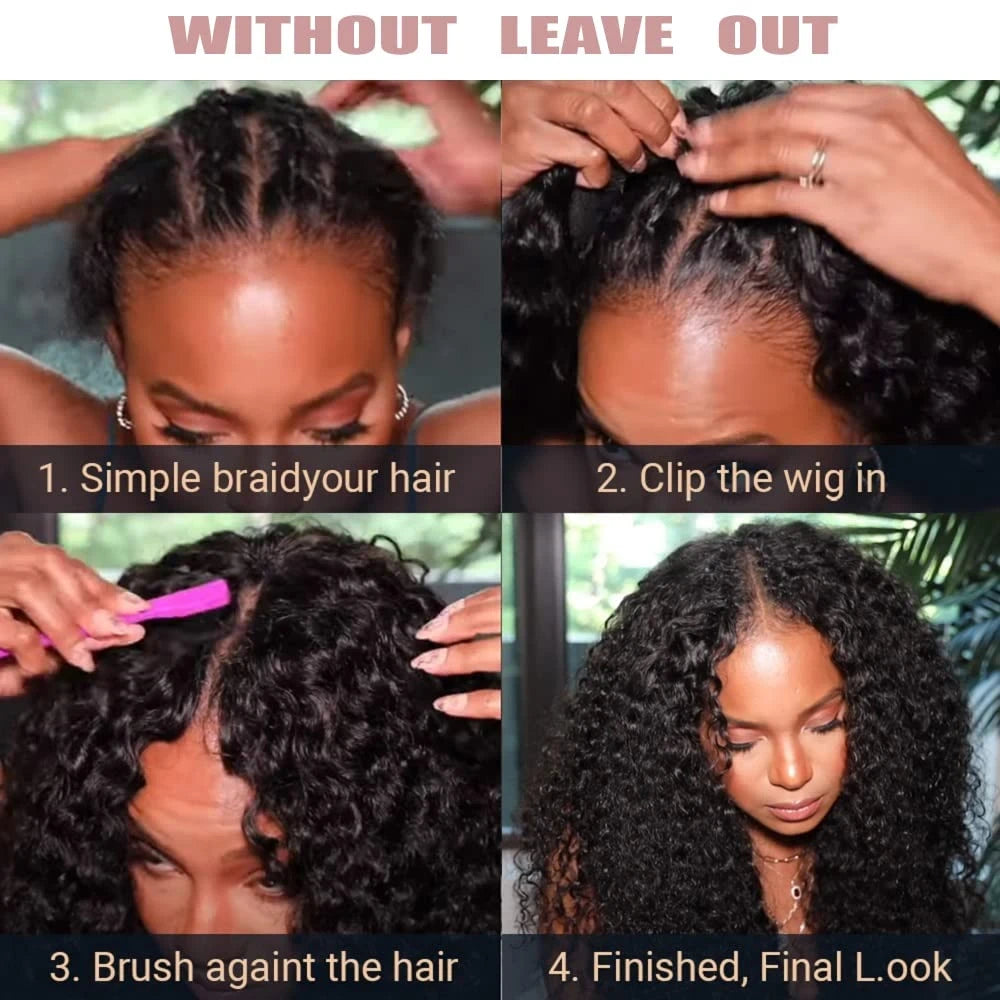 Curly Synthetic V Part Wig