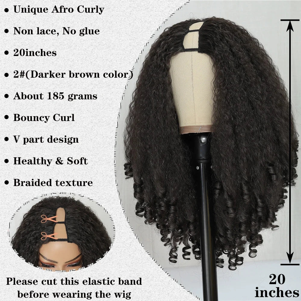 Curly Synthetic V Part Wig
