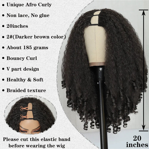 Curly Synthetic V Part Wig