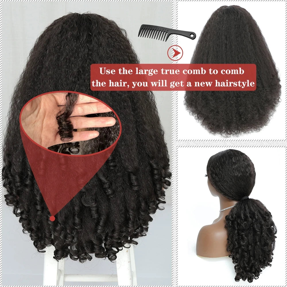 Curly Synthetic V Part Wig