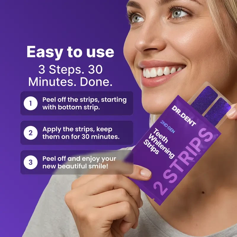 DrDent Peroxide-Free Purple Teeth Whitening Strips